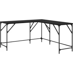 vidaXL Bureau Chêne noir 149 x 149 x 75 cm Bois d'ingénierie