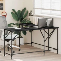 vidaXL Bureau Chêne noir 149 x 149 x 75 cm Bois d'ingénierie