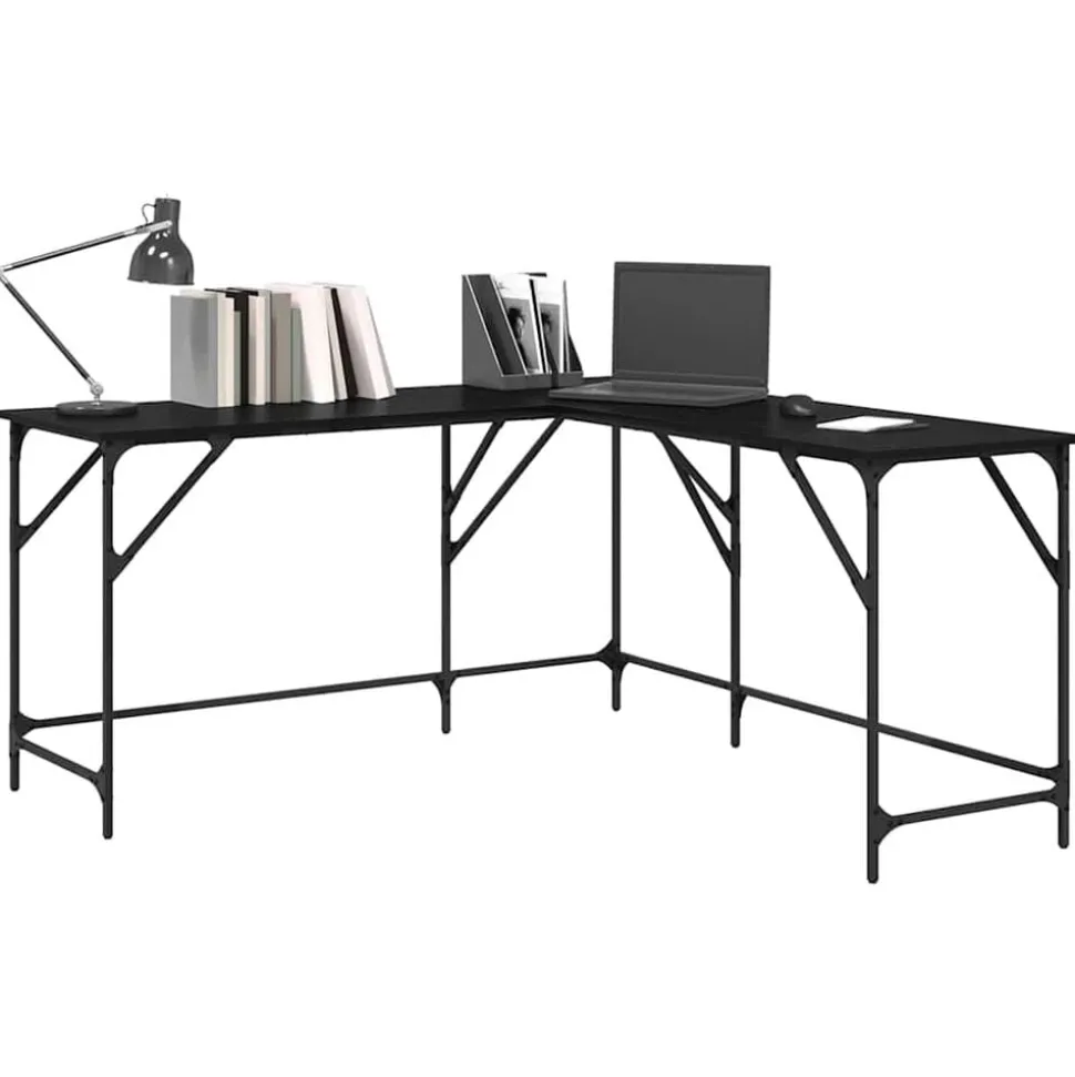 vidaXL Bureau Chêne noir 149 x 149 x 75 cm Bois d'ingénierie