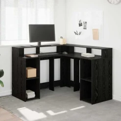 vidaXL Bureau Chêne noir 130 x 130 x 91 cm Bois d'ingénierie