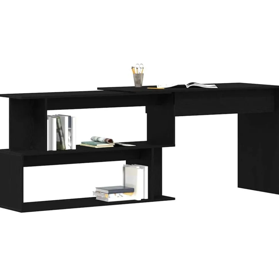 vidaXL Bureau Chêne noir 200 x 50 x 76 cm Bois d'ingénierie