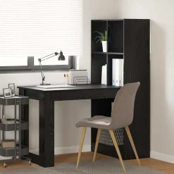 vidaXL Bureau Chêne noir 122 x 67 x 145 cm Bois d'ingénierie