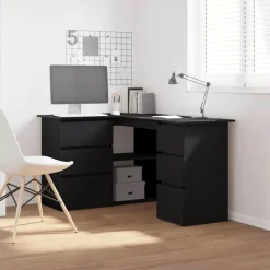 vidaXL Bureau Chêne noir 145 x 100 x 76 cm Bois d'ingénierie
