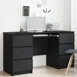 vidaXL Bureau Chêne noir 140 x 50 x 76 cm Bois d'ingénierie