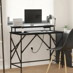 vidaXL Bureau Chêne noir 100 x 50 x 86,5 cm Bois d'ingénierie