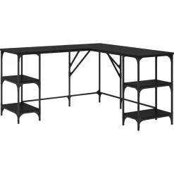 vidaXL Bureau Chêne noir 139 x 139 x 75 cm Bois d'ingénierie