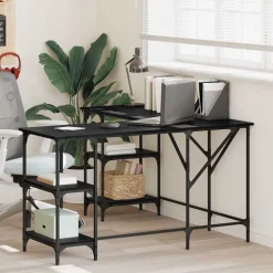 vidaXL Bureau Chêne noir 139 x 139 x 75 cm Bois d'ingénierie