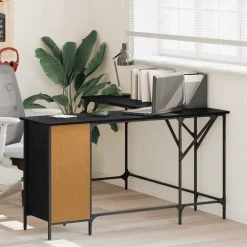 vidaXL Bureau Chêne noir 141 x 141 x 75 cm Bois d'ingénierie
