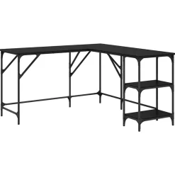 vidaXL Bureau Chêne noir 139 x 139 x 75 cm Bois d'ingénierie