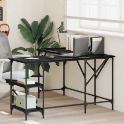 vidaXL Bureau Chêne noir 139 x 139 x 75 cm Bois d'ingénierie