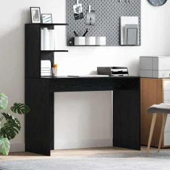 vidaXL Bureau Chêne noir 102 x 50 x 124 cm Bois d'ingénierie