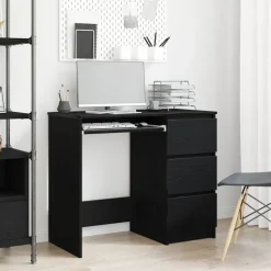 vidaXL Bureau chêne noir 90x45x76 cm bois d'ingénierie