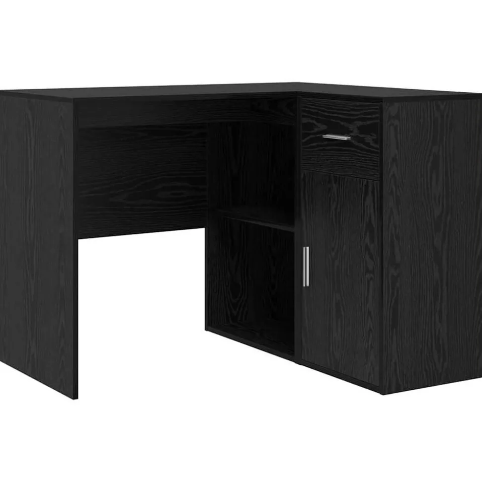 vidaXL Bureau d'angle avec tiroir Chêne noir 102 x 88 x 75 cm