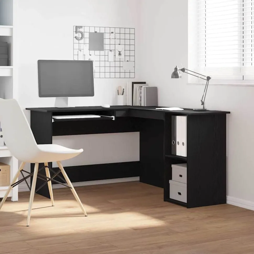 vidaXL Bureau d'angle Chêne noir 120 x 140 x 75 cm Bois d'ingénierie
