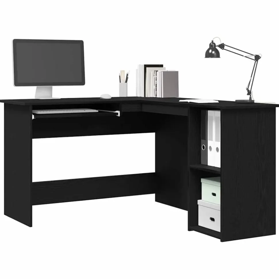 vidaXL Bureau d'angle Chêne noir 120 x 140 x 75 cm Bois d'ingénierie