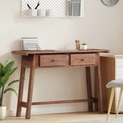 vidaXL Bureau Marron 110 x 30 x 79 cm Bois de Mahogany Massif