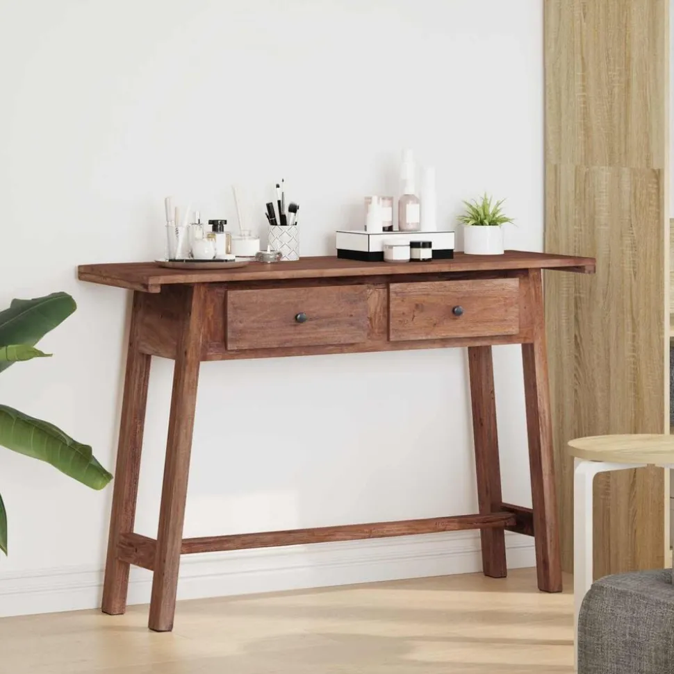 vidaXL Bureau Marron 110 x 30 x 79 cm Bois de Mahogany Massif