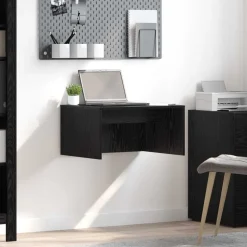 vidaXL Bureau mural Chêne noir 60 x 45 x 30 cm Bois d'ingénierie