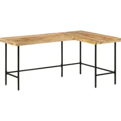 vidaXL Bureau 165x110x77 cm bois massif de manguier et fer