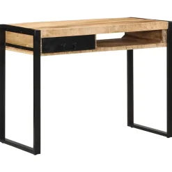 vidaXL Bureau 100x50x75 cm bois de manguier brut massif