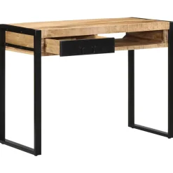 vidaXL Bureau 100x50x75 cm bois de manguier brut massif