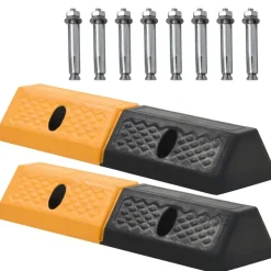 vidaXL Butoir de stationnement 2 pcs Caoutchouc 49 x 15 x 9 cm