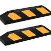 vidaXL Butoirs de stationnement 2 pcs 56x15x10 cm Caoutchouc
