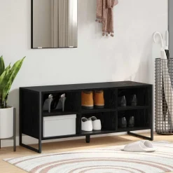vidaXL Cabinet à chaussures avec stockage Chêne noir 100 x 35 x 44 cm