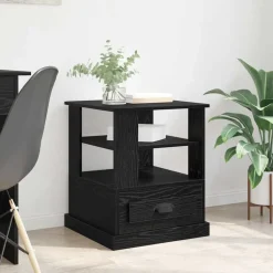 vidaXL Cabinet de chevet Chêne noir 50 x 50 x 60 cm Bois d'ingénierie