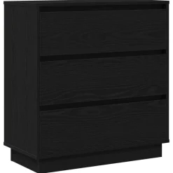 vidaXL Cabinet de chevet avec tiroir Chêne noir 71 x 34,5 x 75 cm