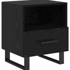 vidaXL Cabinet de chevet avec tiroir Chêne noir 40 x 35 x 47,5 cm