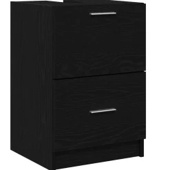 vidaXL Cabinet de salle de bain avec tiroir Chêne noir 40 x 37 x 59 cm