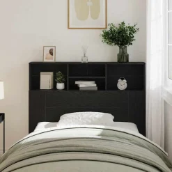 vidaXL Cabinet de Tête de Lit Chêne noir 120 x 19 x 103,5 cm