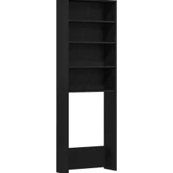 vidaXL Cabinet pour lave-linge Chêne noir 64 x 24 x 190 cm