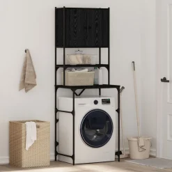 vidaXL Cabinet pour lave-linge Chêne noir 68 x 48,5 x 194 cm