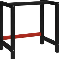 vidaXL Cadre de banc de travail Métal 80x57x79 cm Noir et rouge
