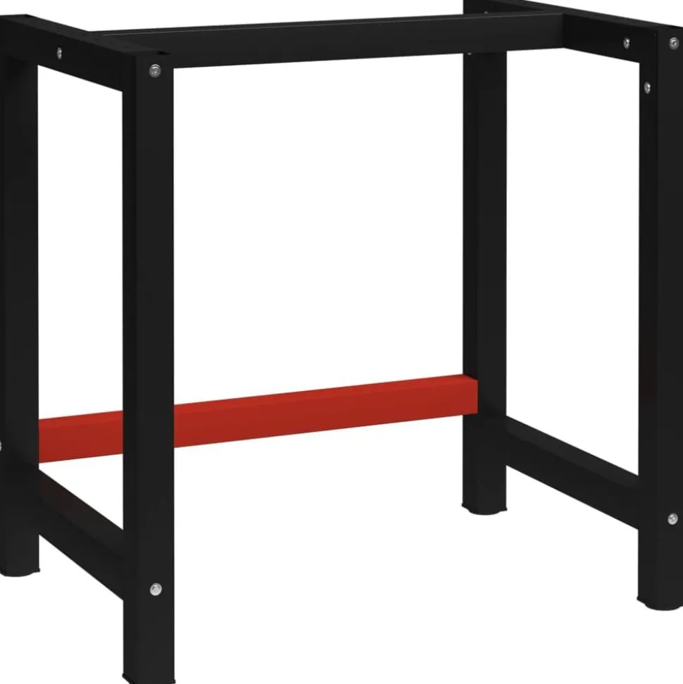 vidaXL Cadre de banc de travail Métal 80x57x79 cm Noir et rouge