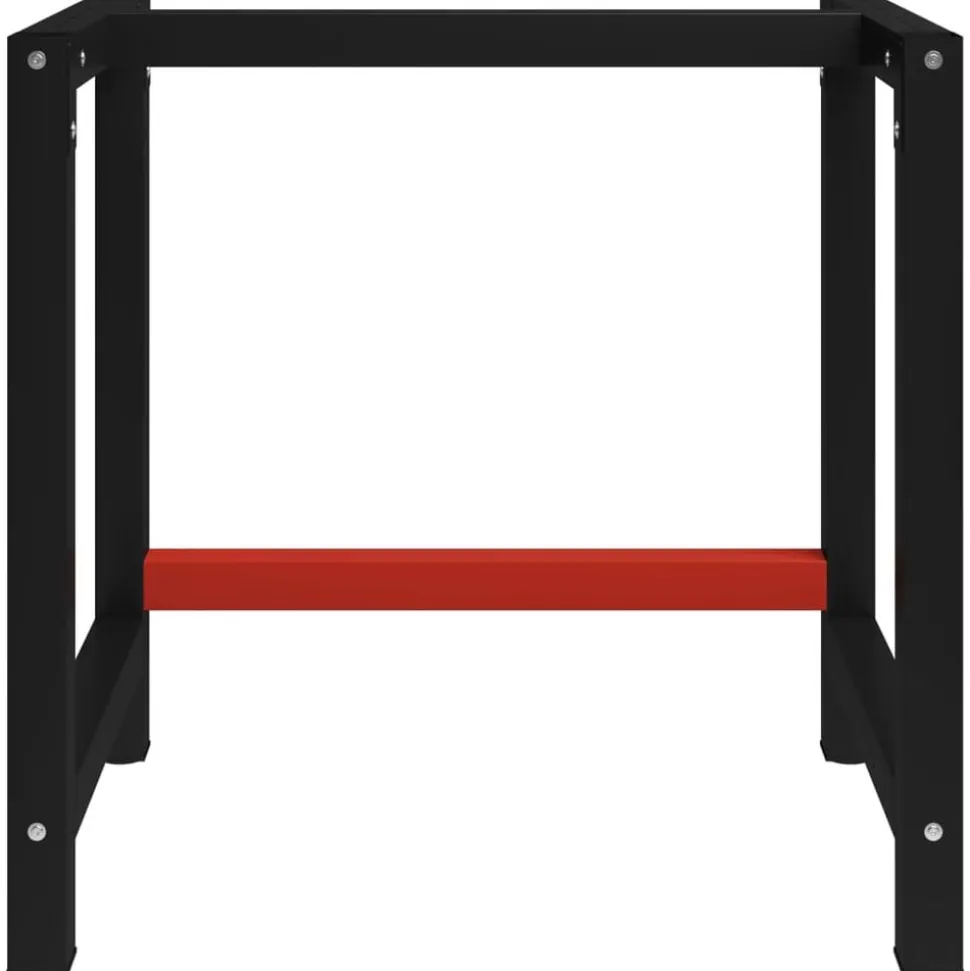 vidaXL Cadre de banc de travail Métal 80x57x79 cm Noir et rouge