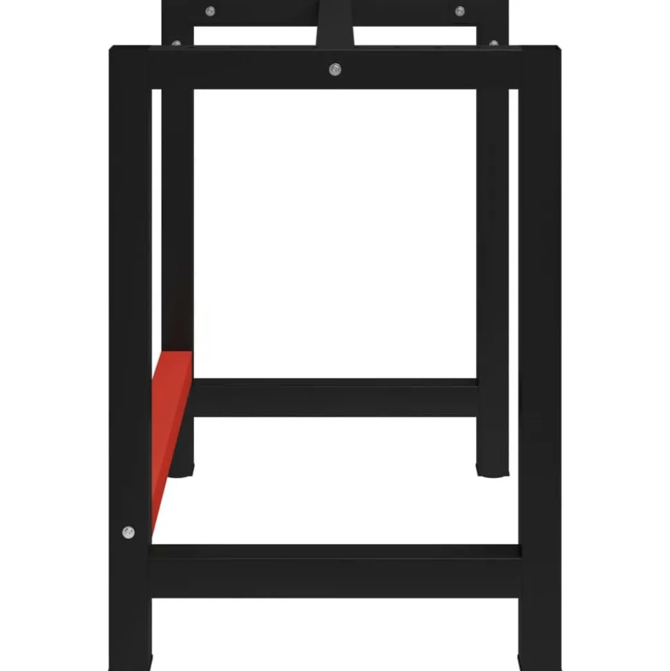 vidaXL Cadre de banc de travail Métal 80x57x79 cm Noir et rouge