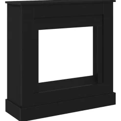 VidaXL Cadre de cheminée chêne noir 90x30x90 cm bois d'ingénierie