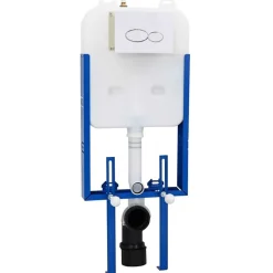 vidaXL Cadre de Cistern avec stockage Blanc 50 x 8 x 131 cm Acier