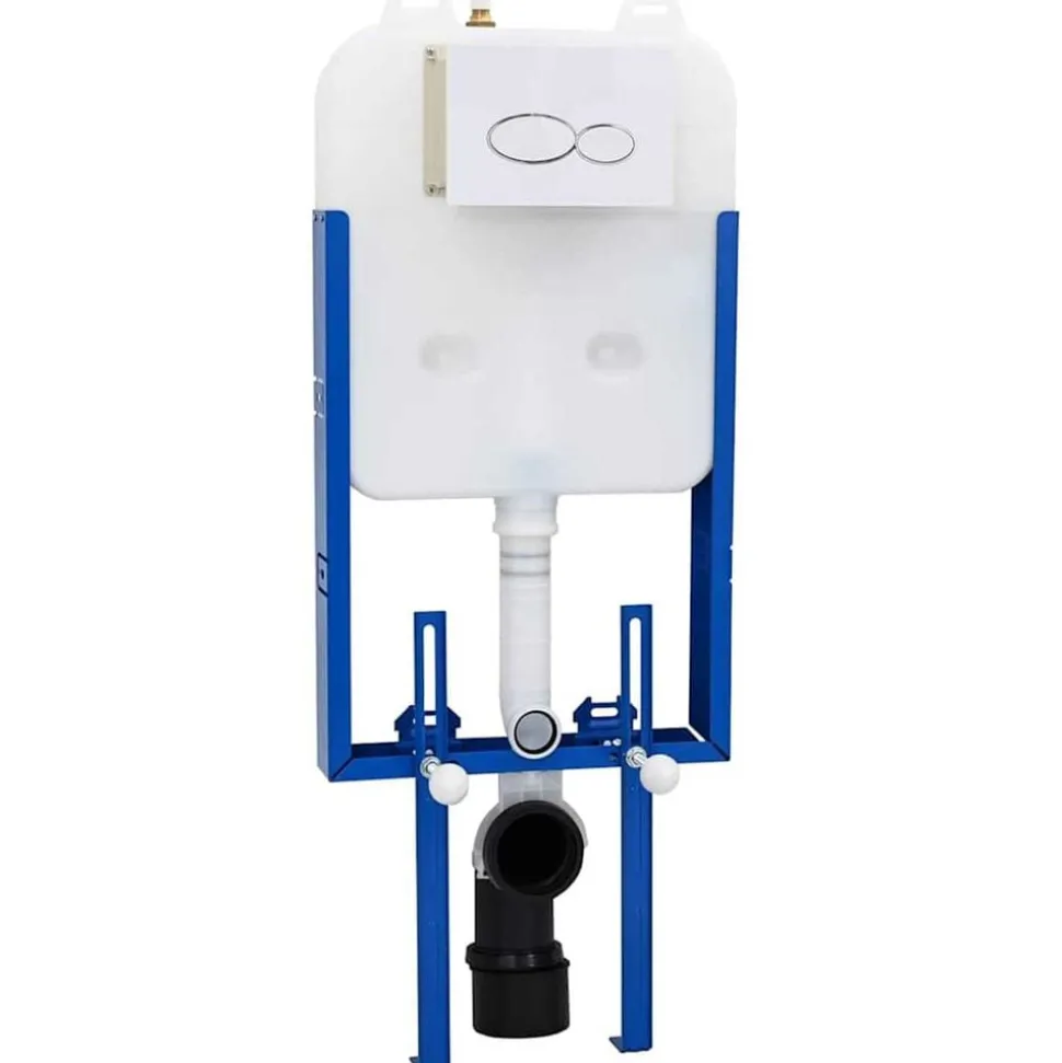 vidaXL Cadre de Cistern avec stockage Blanc 50 x 8 x 131 cm Acier