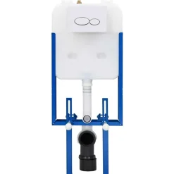 vidaXL Cadre de Cistern avec stockage Blanc 50 x 8 x 131 cm Acier