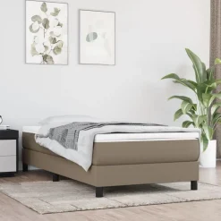 vidaXL Cadre de lit à lattes taupe 80x200 cm tissu