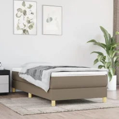 vidaXL Cadre de lit à lattes taupe 80x200 cm tissu