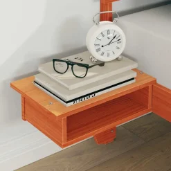 vidaXL Cadre de lit avec tête de lit Brun cire 180 x 200 cm Pin massif