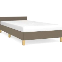 vidaXL Cadre de lit avec tête de lit sans matelas taupe 80x200cm tissu
