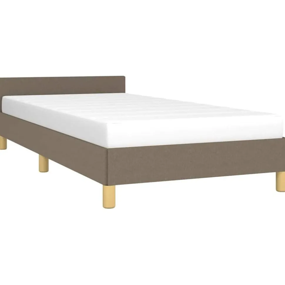 vidaXL Cadre de lit avec tête de lit sans matelas taupe 80x200cm tissu