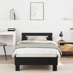 vidaXL Cadre de lit Chêne noir 203 x 95 x 70 cm Bois d'ingénierie