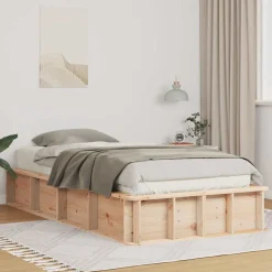 vidaXL Cadre de lit Cire marron 75 x 190 cm Bois de pin massif